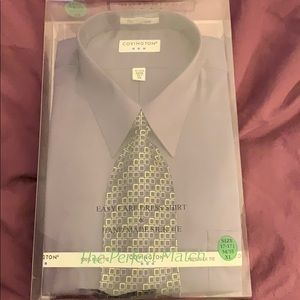 Men’s purple dress shirt with matching tie XL